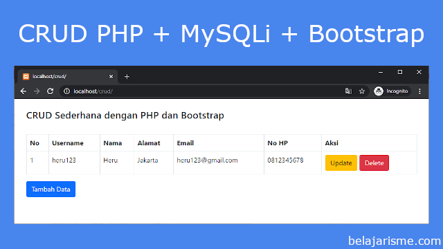 CRUD PHP MySQLi dengan Bootstrap